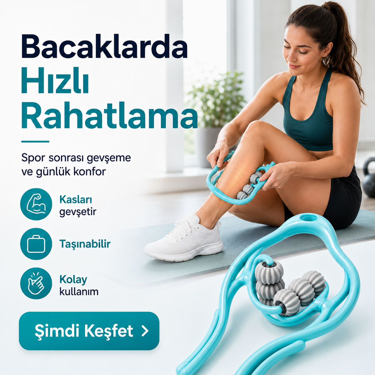 Profesyonel Kas Gevşetici Rahatlatıcı 6 tekerli Masaj Aleti