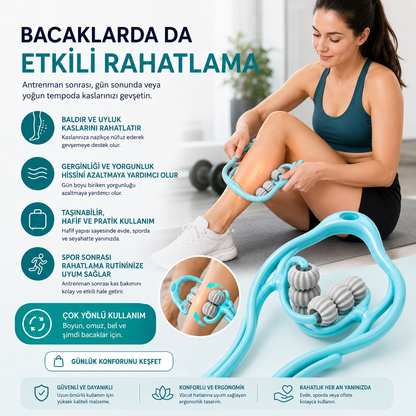 Profesyonel Kas Gevşetici Rahatlatıcı 6 tekerli Masaj Aleti