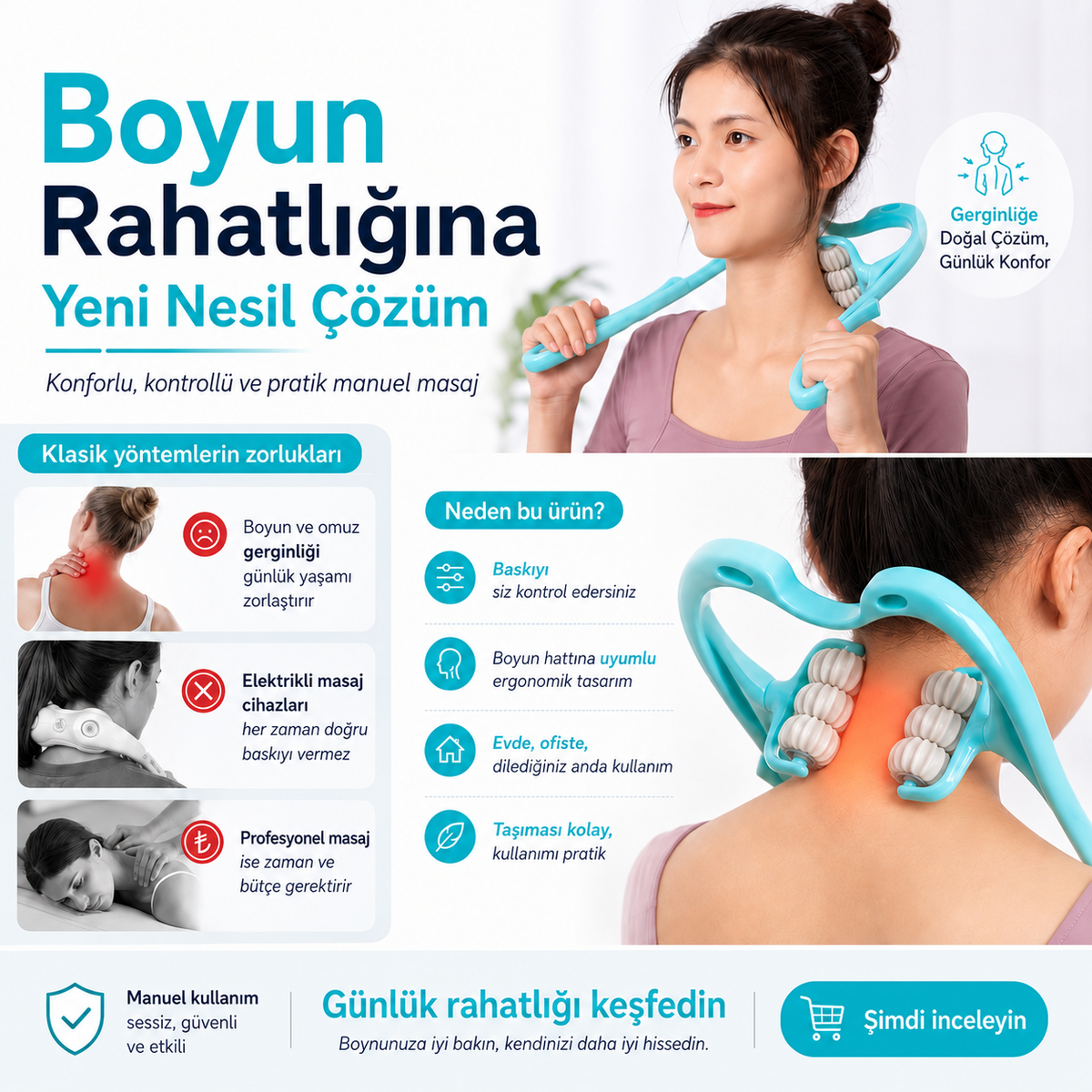 Profesyonel Kas Gevşetici Rahatlatıcı 6 tekerli Masaj Aleti