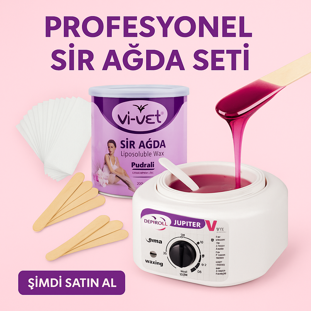 Sir Ağda Seti(Isıtıcı Makine + Ağda Konserve + Yağlı Temizleme Bezi + Spatula