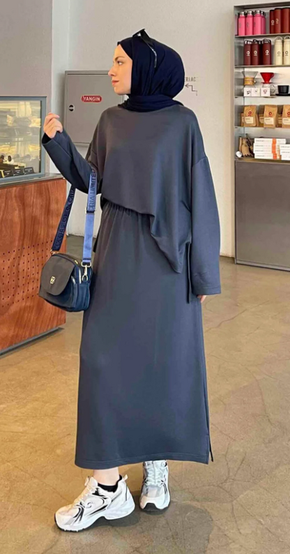 ArsenaBeauty  Kristal Etekli Takım Antrasit