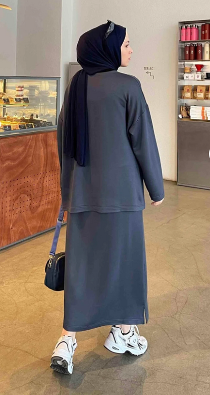 ArsenaBeauty  Kristal Etekli Takım Antrasit