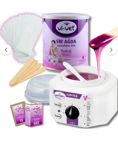 Sir Ağda Seti(Isıtıcı Makine + Ağda Konserve + Yağlı Temizleme Bezi + Spatula