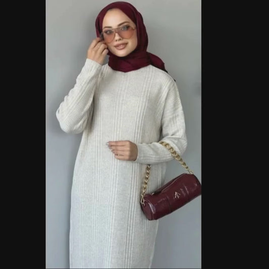 ArsenaBeauty Fitilli Triko Elbise Siyah